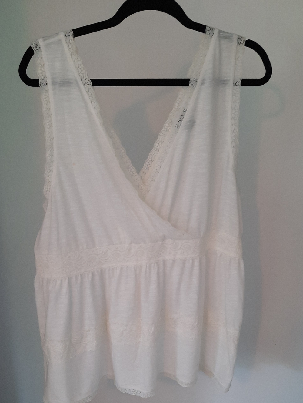 Torrid White Lace-Trim V-Neck Camisole Tank 3X